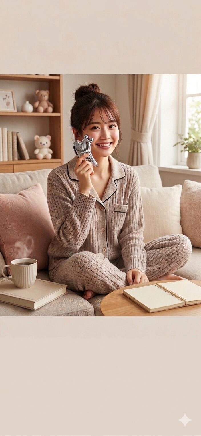 リファでマッサージしている女の子