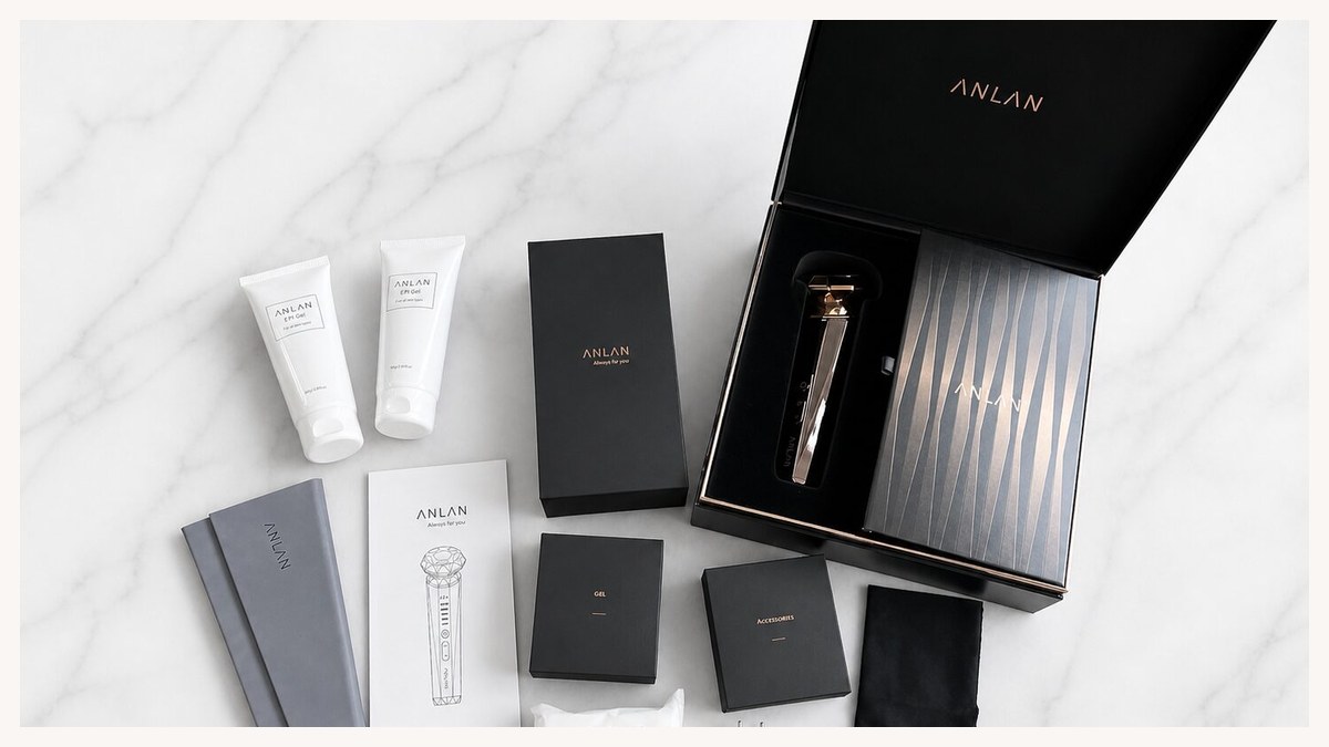 ANLAN RF温冷美顔器PROの本体と付属品一式